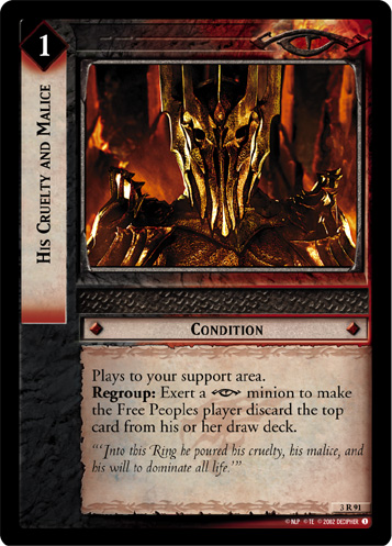 His Cruelty and Malice (3R91) Card Image