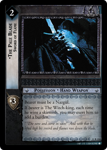 The Pale Blade, Sword of Flame (11R214) Card Image