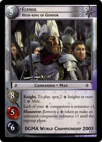 Elendil, High-King of Gondor (D) (0D6) Card Image