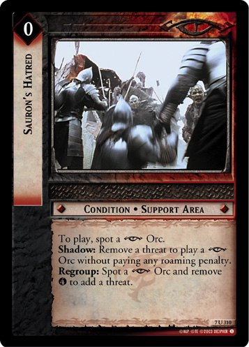 Sauron's Hatred (7U310) Card Image