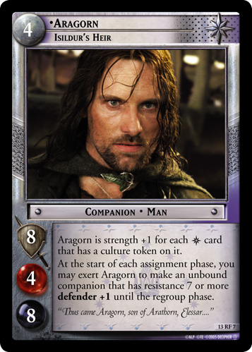 LotR TCG Wiki: Aragorn, Isildur's Heir (F) (13RF7)