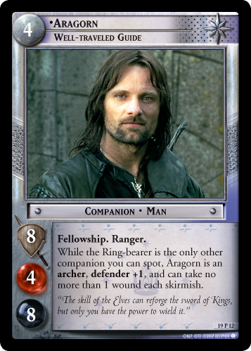 Aragorn, Well-traveled Guide (19P12) Card Image